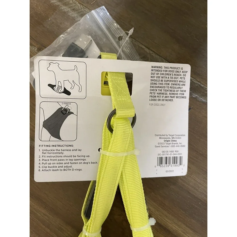 Boots & Barkley Light-Up LED ~Small Dog Harness~Rechargeable ~3 light patterns